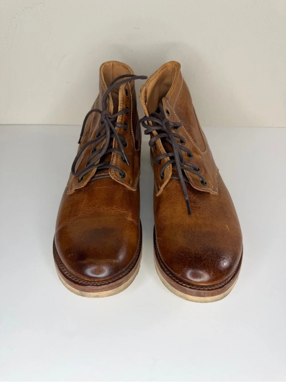 Bed Stu Cobbler Series Men’s Size 13M Lace Up Ankle Boots Distressed Brown